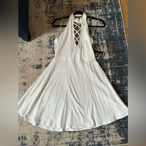 Express, size medium, white collared dress.